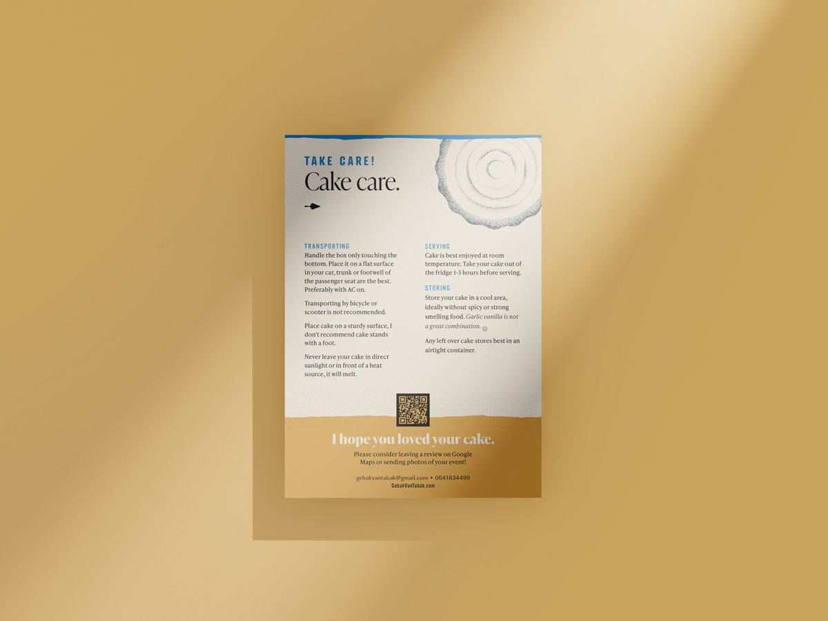 Gebak van Tabak design work